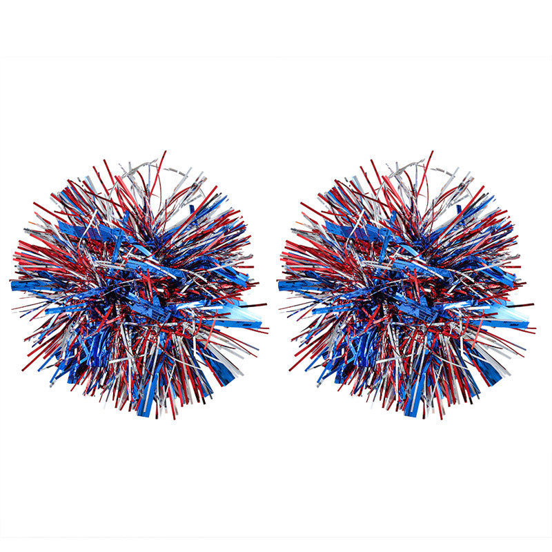 Women with eye-catching pompom hoops with lametta tassels and lightweight wire closure Kalsten