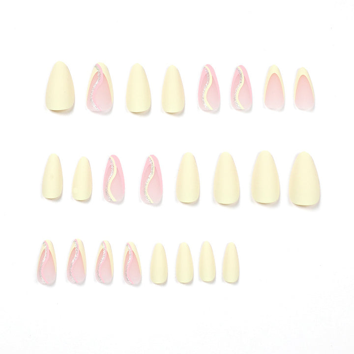 Stylish artificial nails with elegant wave pattern and matte finish Kalsten