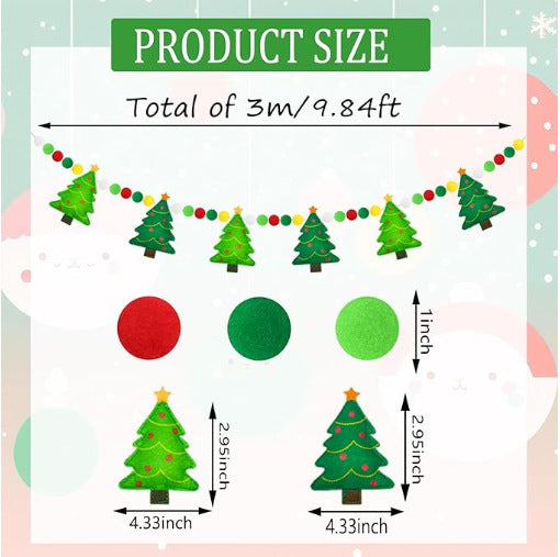 Felt Christmas Tree Garland Kalsten
