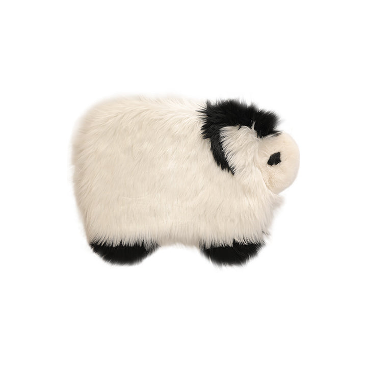 Plush cuddly pillow in sheep shape with dense artificial fur and soft polyester filling Kalsten