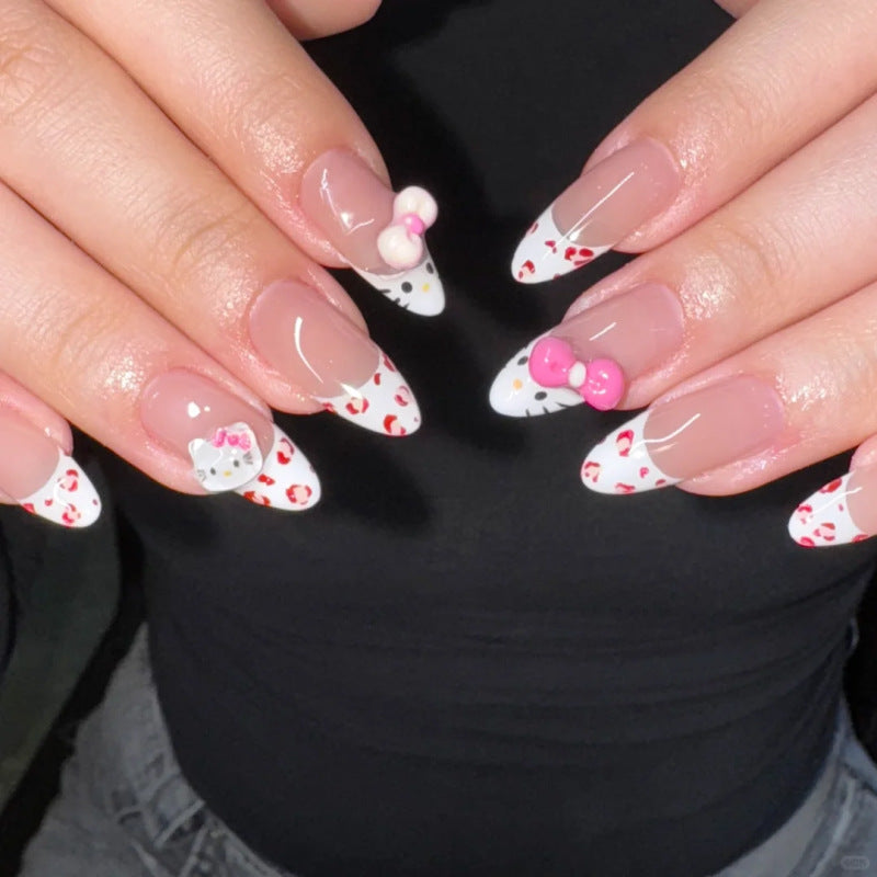 Artful Nail Extensions with Cute Motif Accents Kalsten