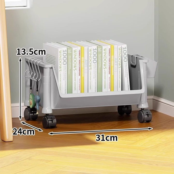 Compact Two-Tier Rolling Storage Cart with Removable Bins and Swivel Casters