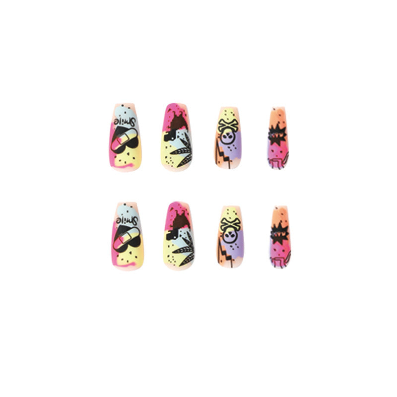 Creative artificial nails with colorful designs Kalsten