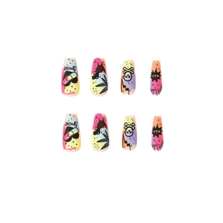 Creative artificial nails with colorful designs Kalsten