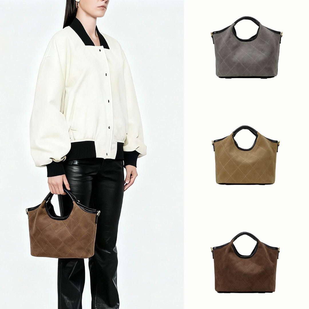 Quilted Suede Handbag