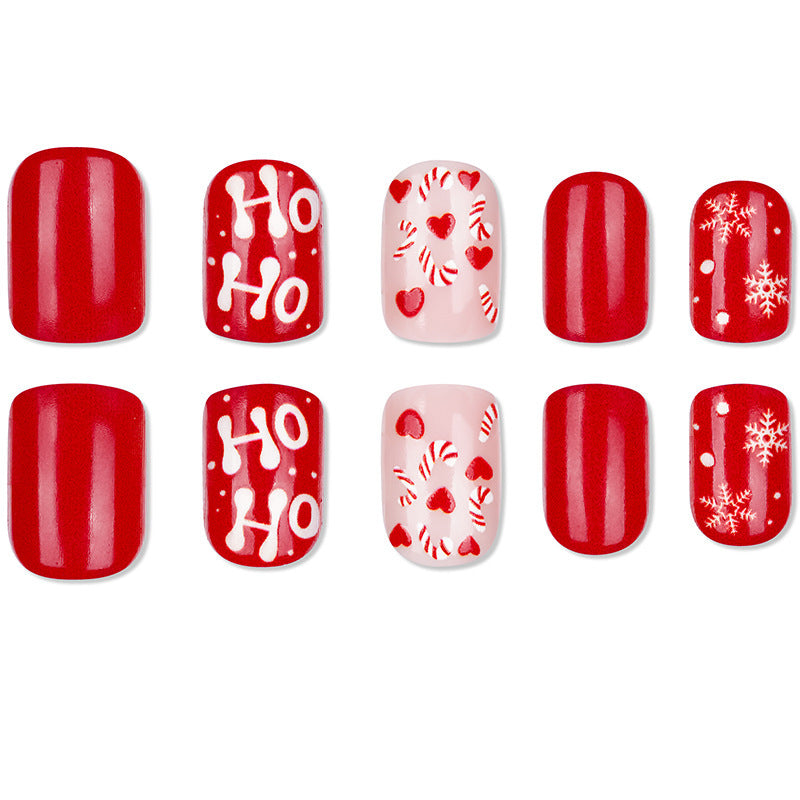 Artificial Nails with Festive Christmas Design Kalsten