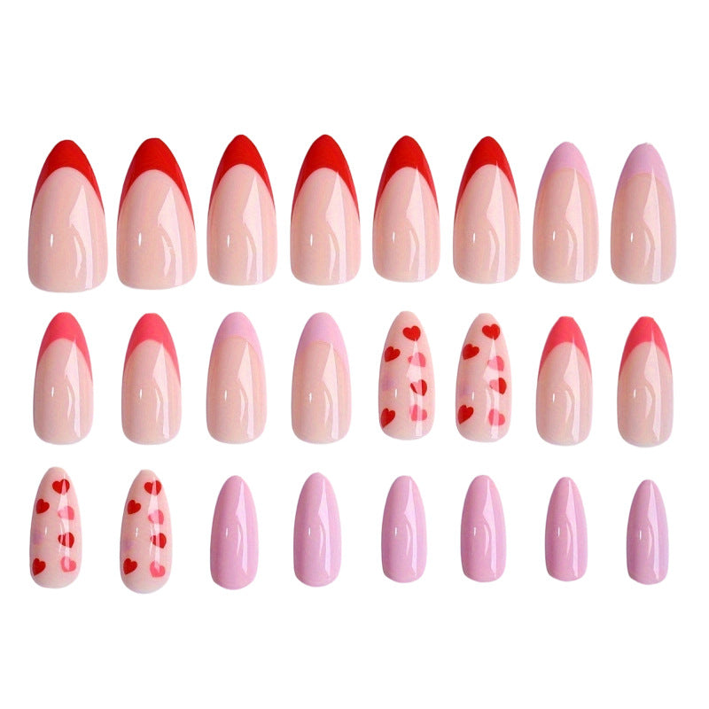 Heart-Patterned Press-On Nail Set Kalsten