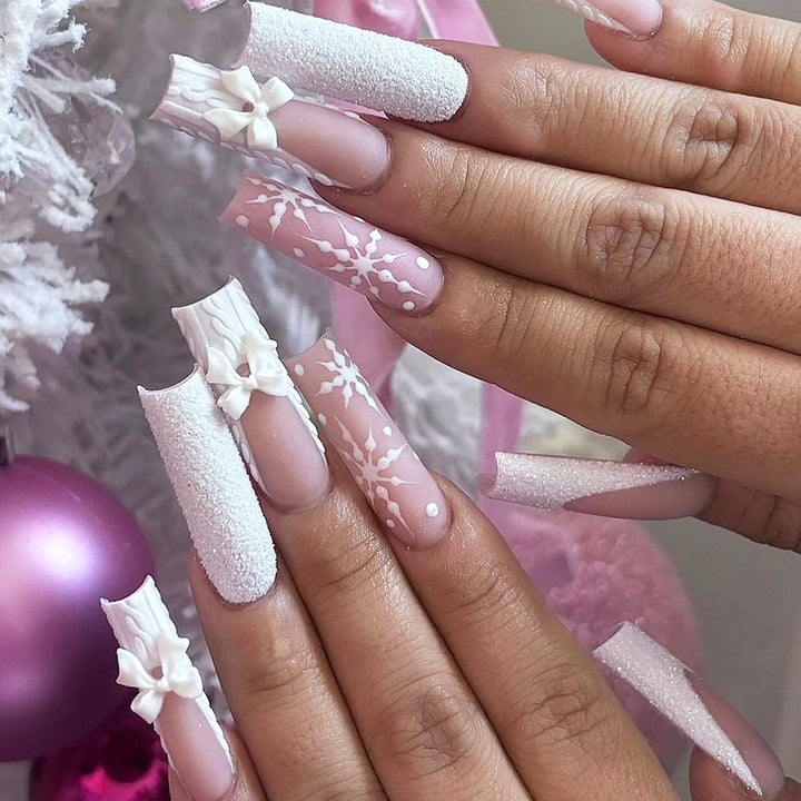 Decorative Press-On Nail Set with Elegant Designs kalsten