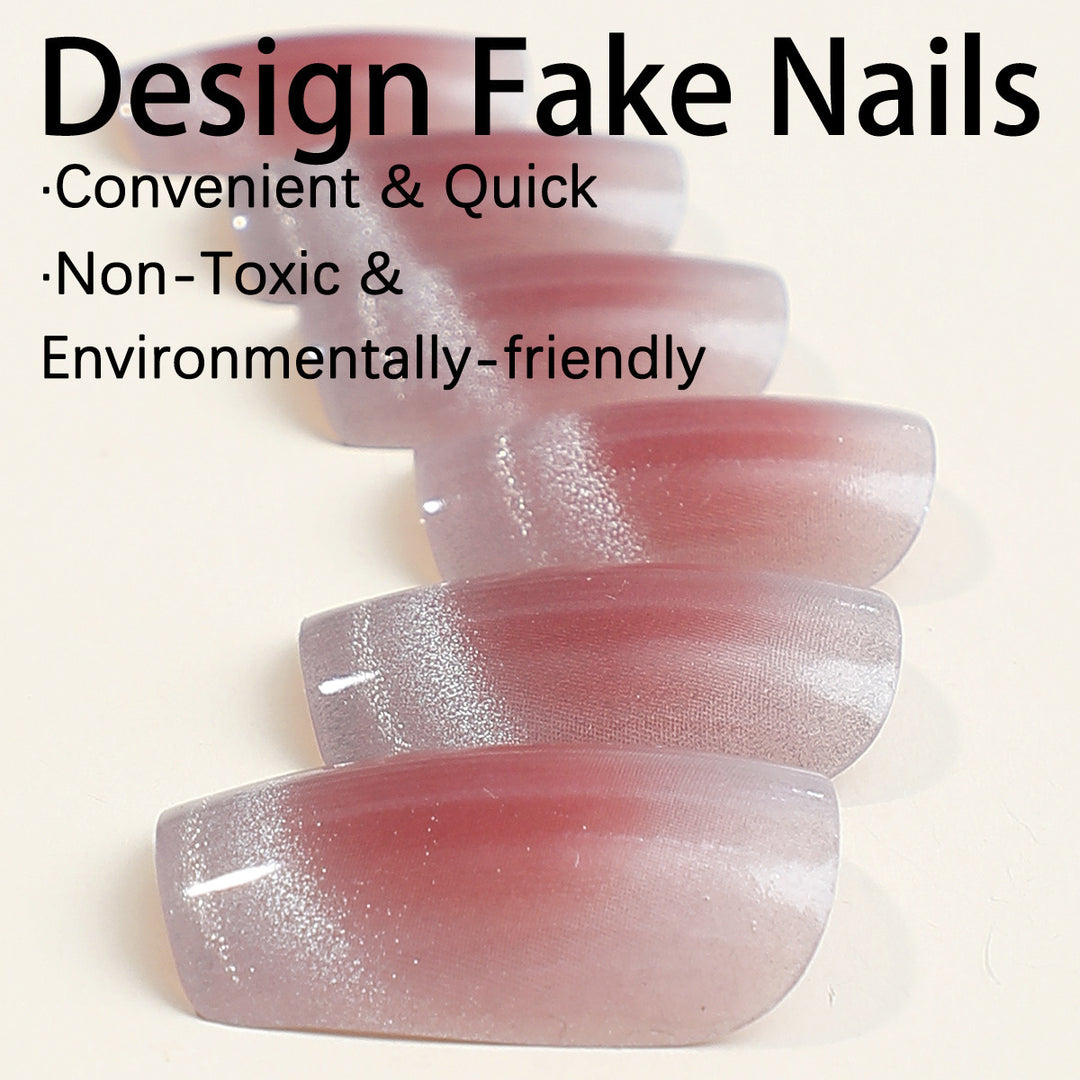 Artificial nail set with elegant ombre effect and care accessories Kalsten