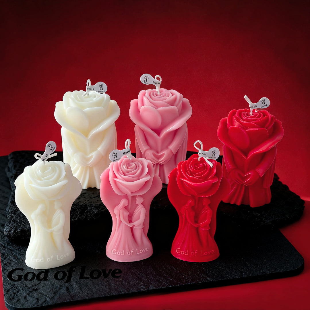 Romantic Embrace Rose Candle
