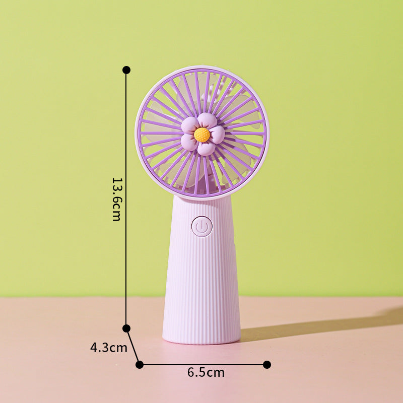 Women's Portable Mini Hand Fan with Floral Pattern Kalsten