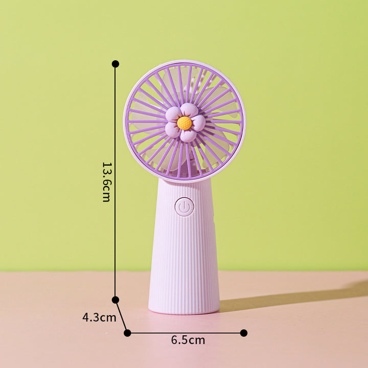 Women's Portable Mini Hand Fan with Floral Pattern Kalsten