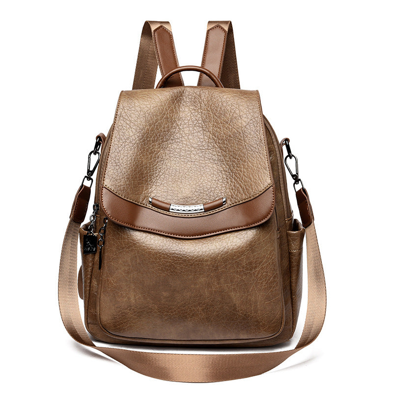 Chic Textured Leather Backpack Kalsten