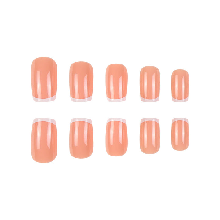 Glossy French Tip Press-On Nail Set Kalsten