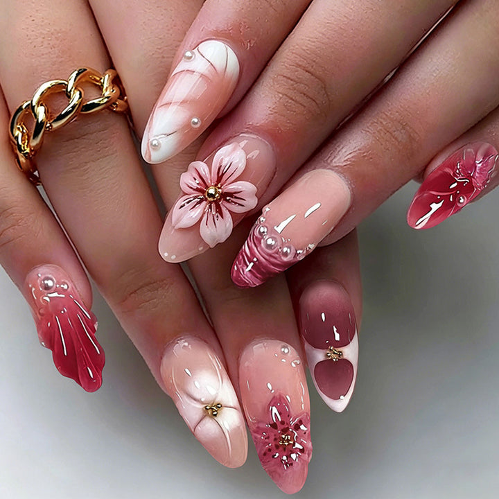 Artistic Floral Press-On Nail Collection kalsten