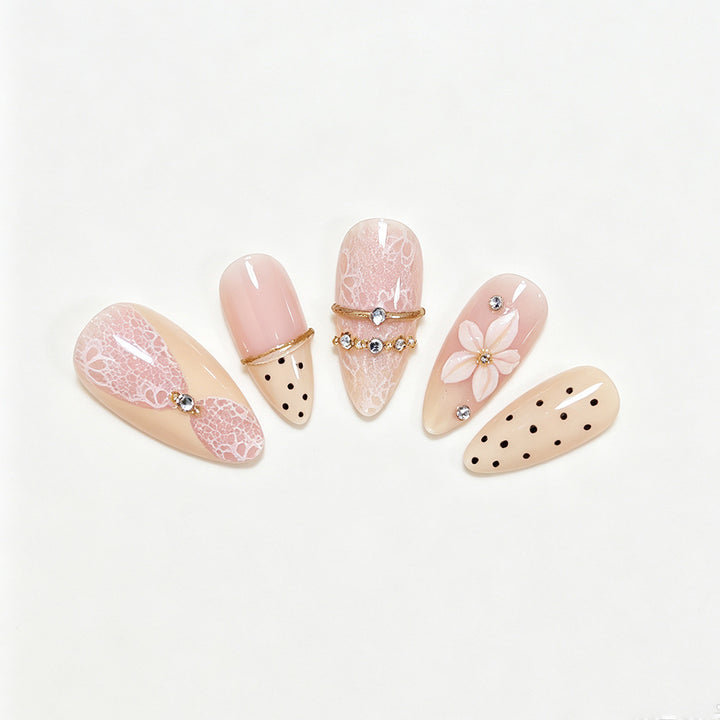 Elegant Floral Design Press-On Nail Tips Kalsten