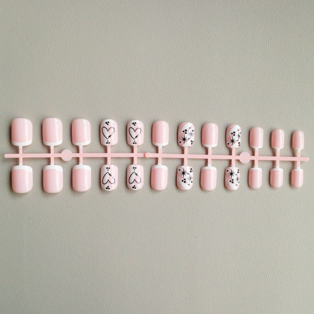 Stylish Heart-Themed Nail Art