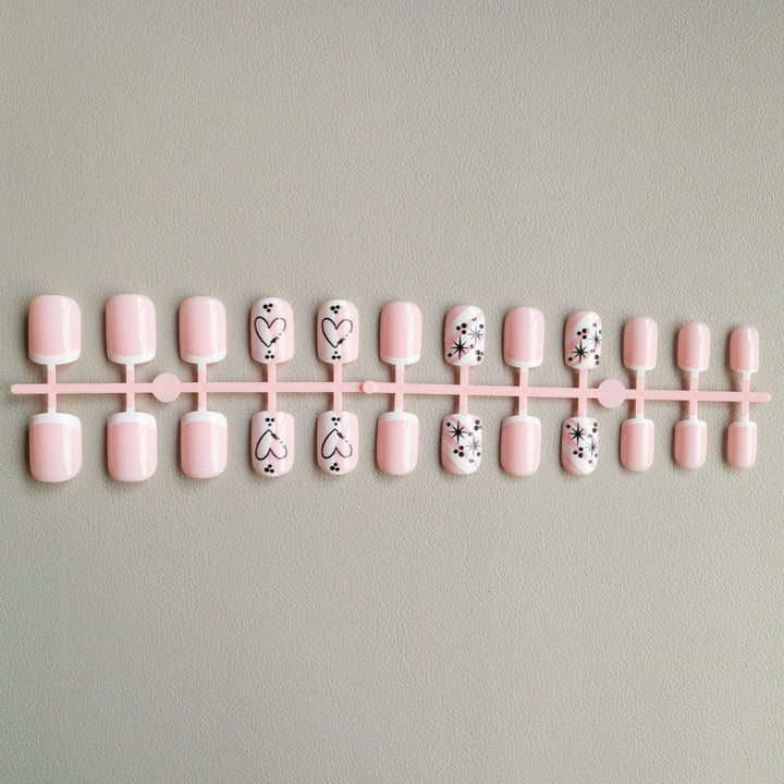 Stylish Heart-Themed Nail Art