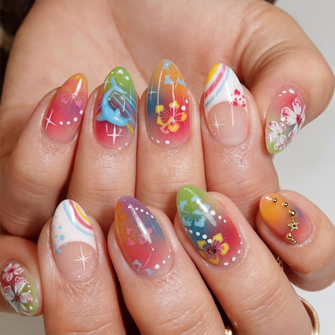 Artistic Floral Press-On Nail Art Set kalsten