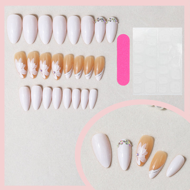 Elegant Botanical-Themed Press-On Nail Set Kalsten