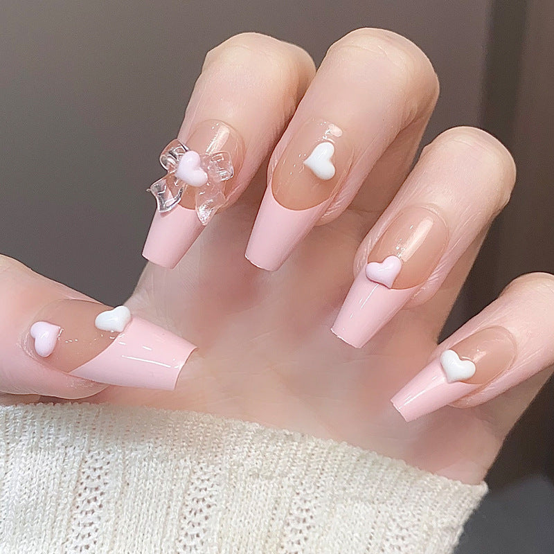 Glamorous Press-On Nail Set with Decorative Gemstone Accents Kalsten