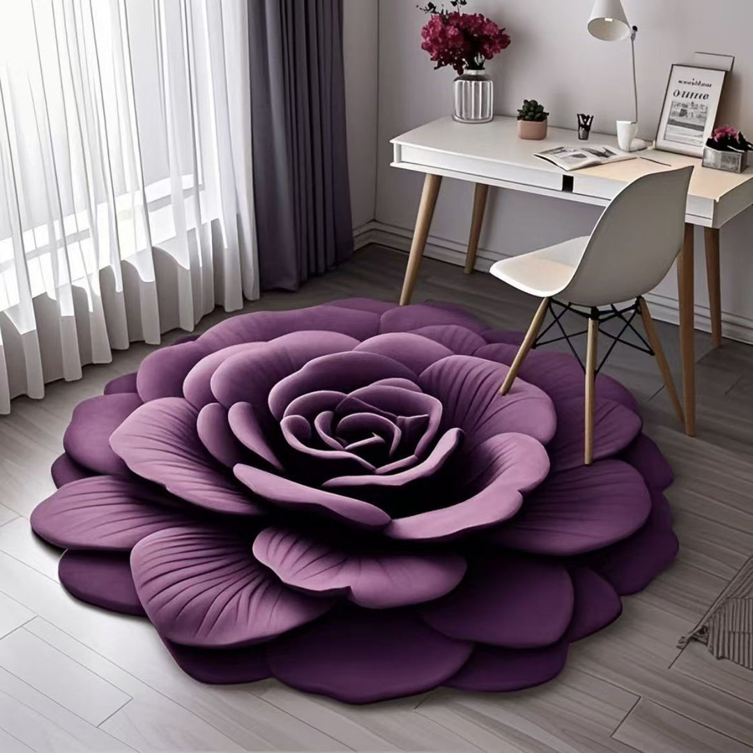 Floral Shaped Plush Area Rug