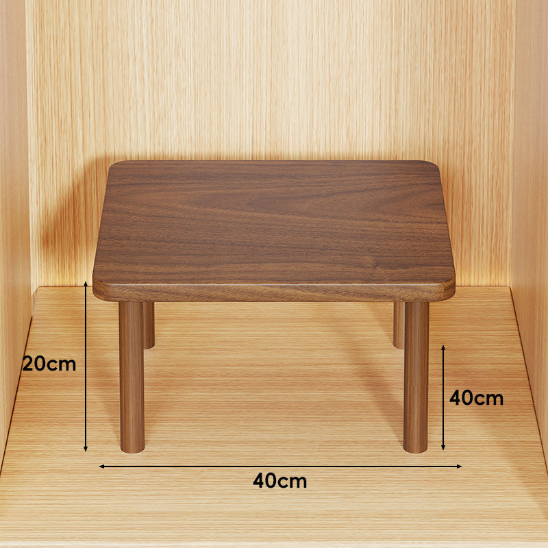 Height-Adjustable Rectangular Wooden Riser Table with Detachable Round Legs