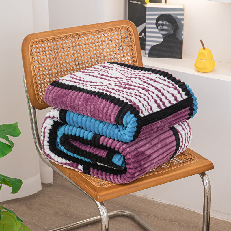 Textured Ribbed Throw Blanket