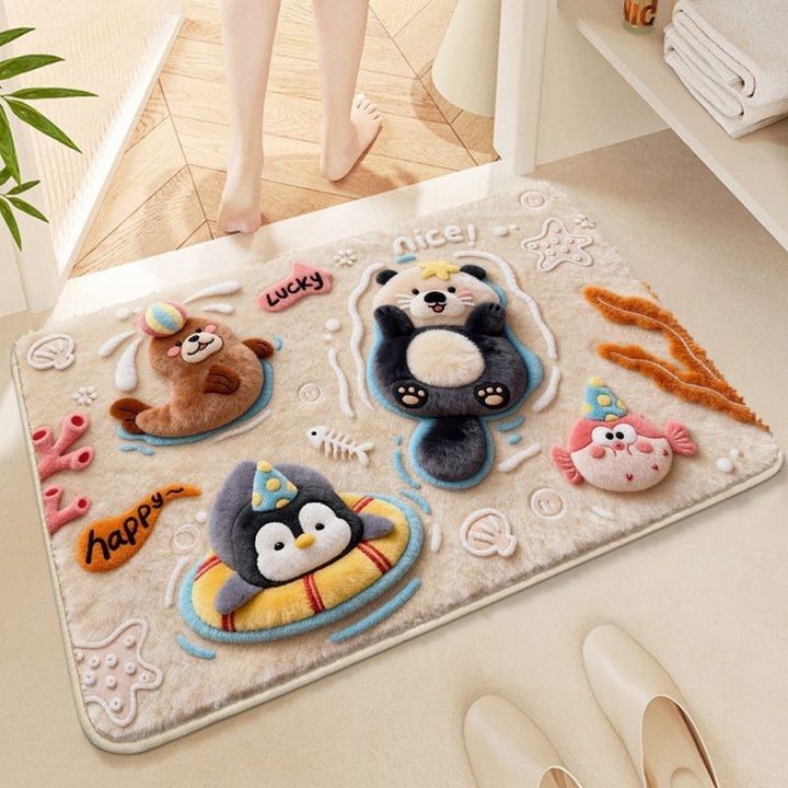 Decorative Plush Dog-Themed Area Rug
