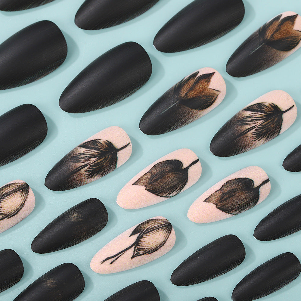 Creative Nail Art Set with Elegant Leaf Patterns Kalsten