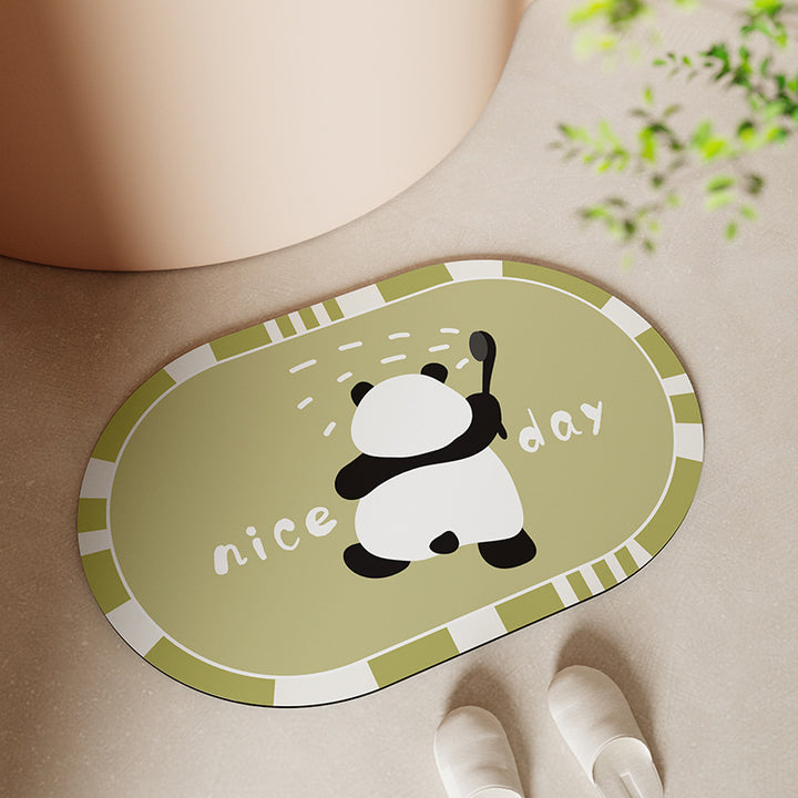 Cute Panda-Themed Bath Mat Kalsten