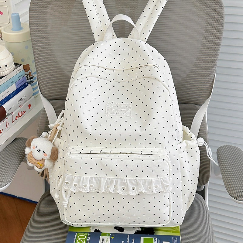 Playful Polka Dot Printed Backpack Kalsten