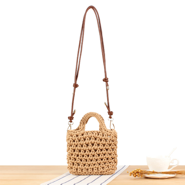 Handbag Made of Handmade Macrame with Adjustable Shoulder Strap Kalsten