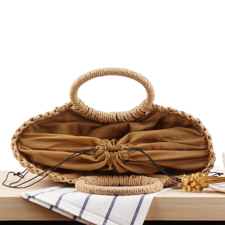 Beach bag made of durable woven material with modern circular design Kalsten