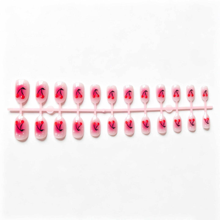 Cherry-Inspired Gel Nail Art