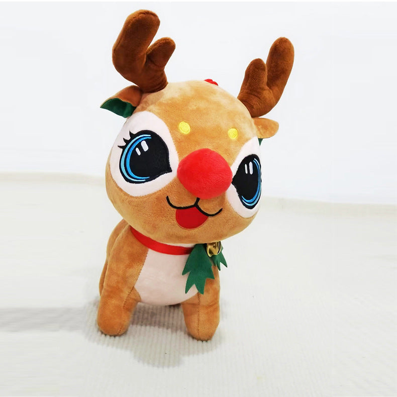 Plush reindeer with Christmas hat