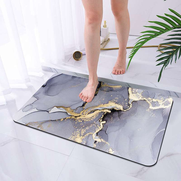 Luxurious Marble-Design Bath Mat