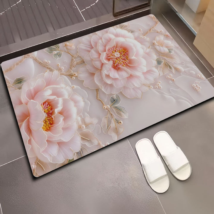 Floral Design Bath Mat Kalsten