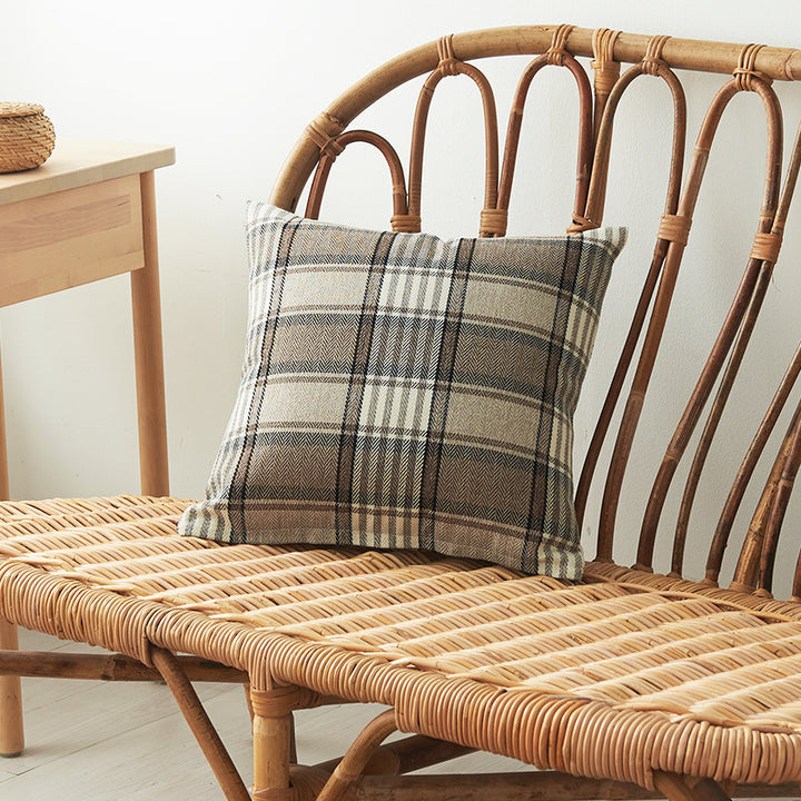 Textured Plaid Decorative Pillow