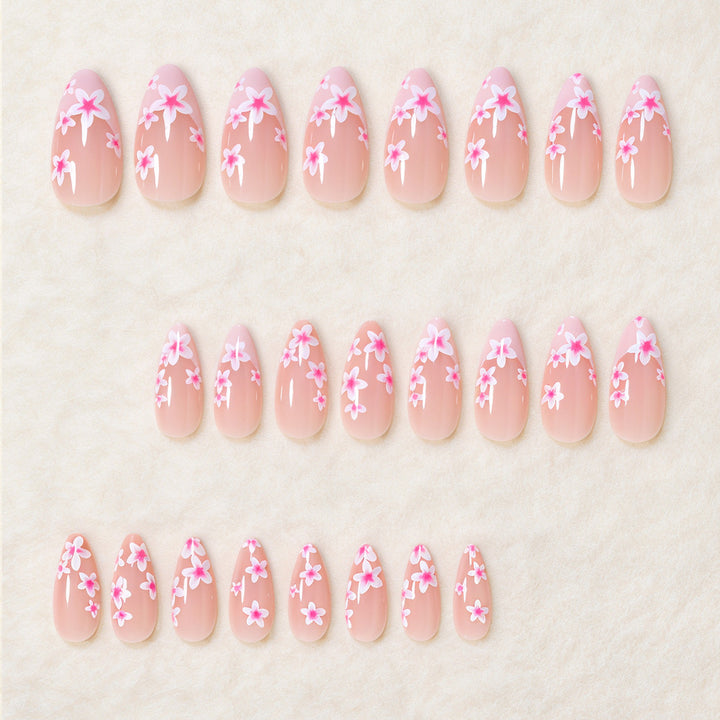 Floral Accent Stiletto Nail Art Set Kalsten