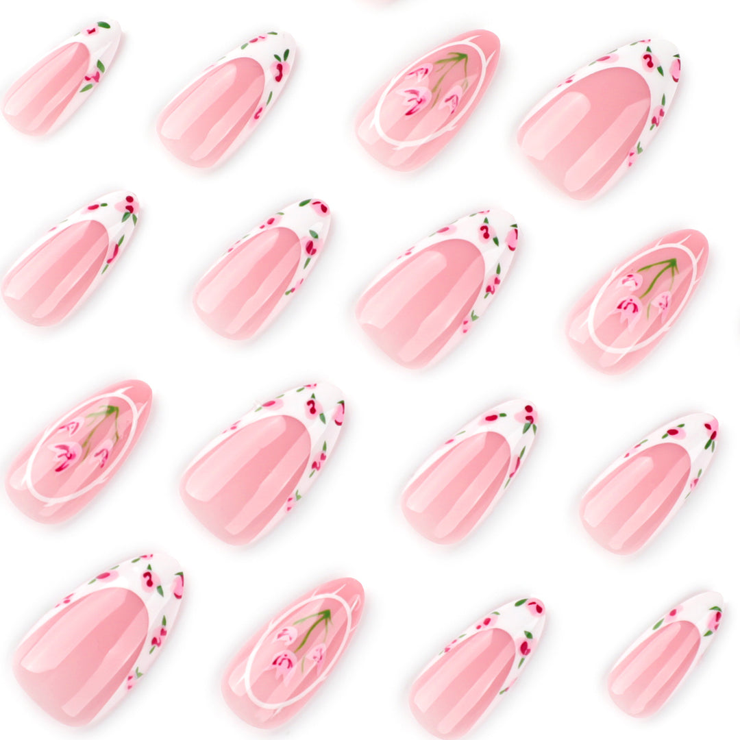 Artful Nail Extensions with Floral Design Kalsten