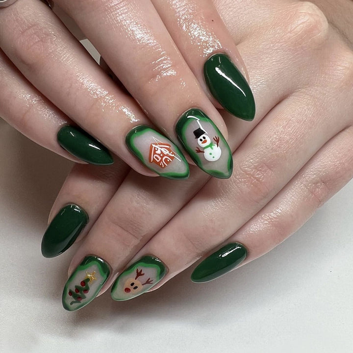 Creative nail set with festive Christmas motifs and shine Kalsten
