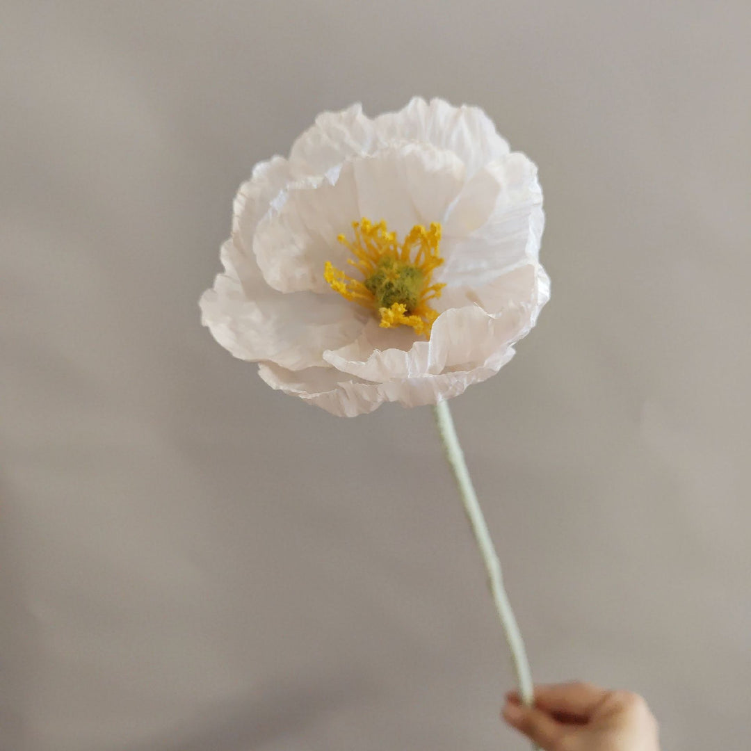 Elegant Faux Poppy Flower Stem
