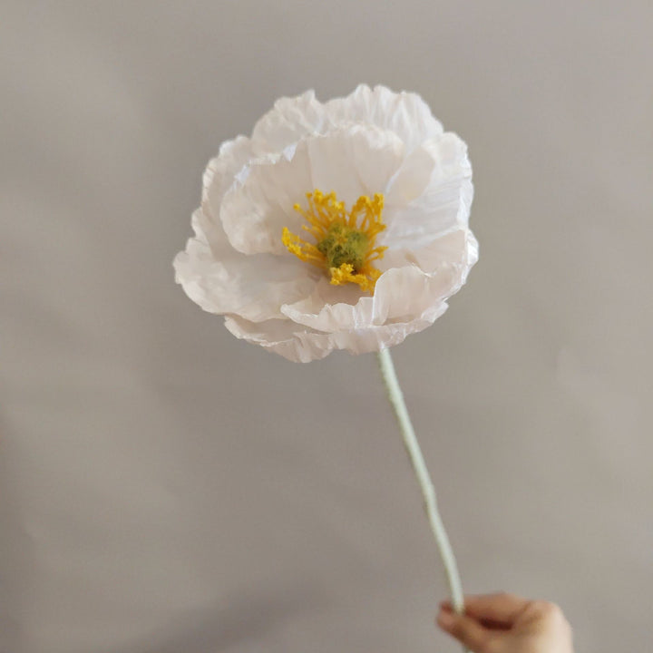 Elegant Faux Poppy Flower Stem
