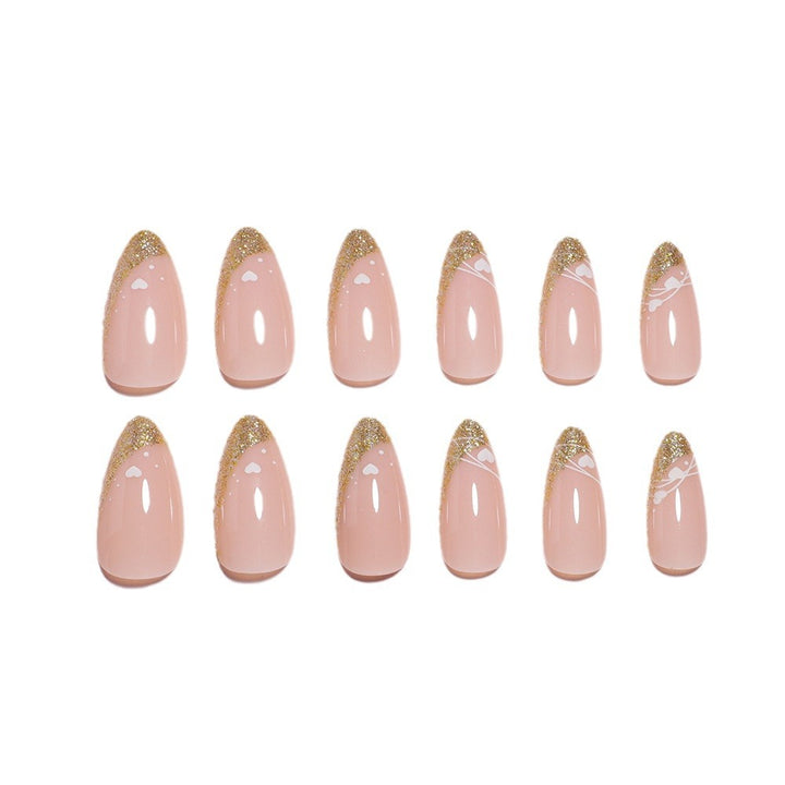 Stylish Glittery French Tip Press-On Nails Kalsten