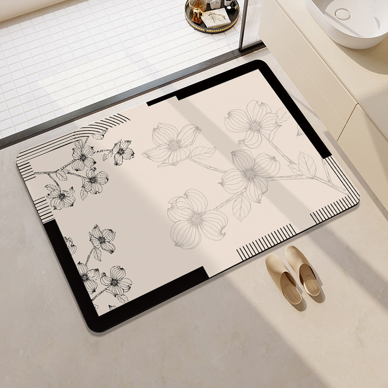 Floral Patterned Bathroom Mat Kalsten
