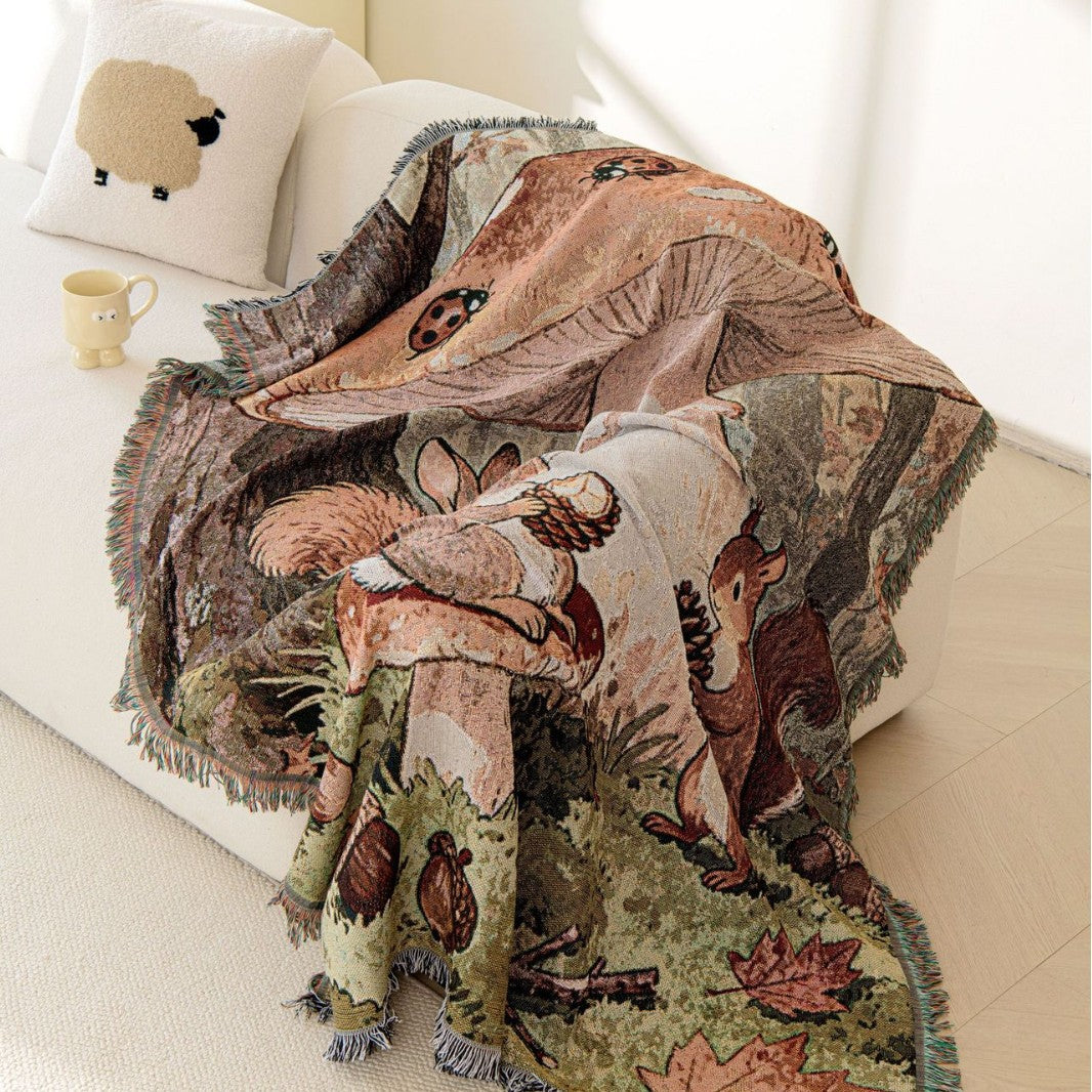 Nature-Inspired Woven Throw Blanket
