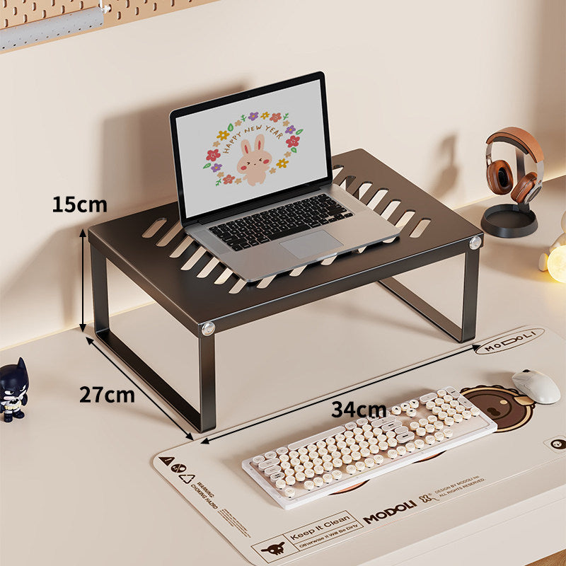 Ergonomic Ventilated Metal Laptop Riser with Under-Desk Storage