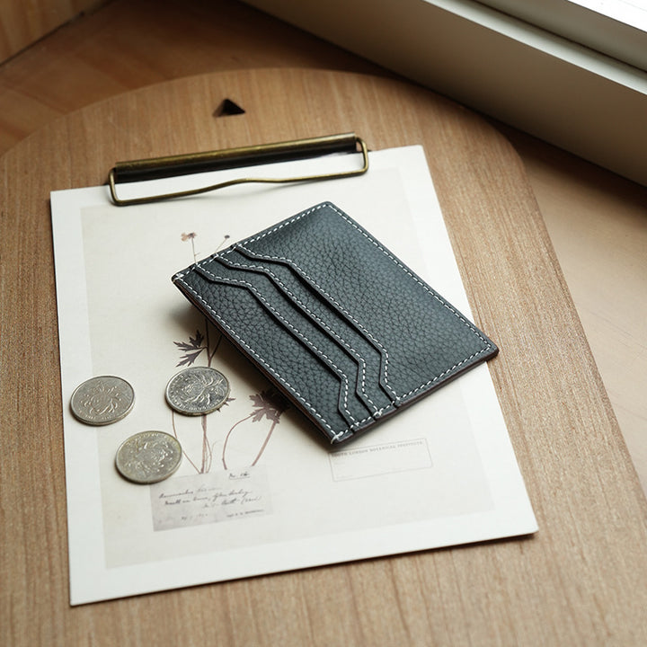 Textured Leather Card Wallet