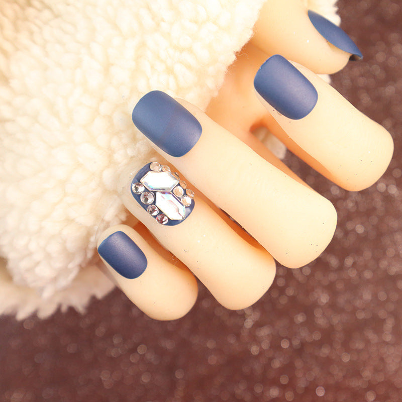 Matte Press-On Nail Set with Rhinestone Accents Kalsten
